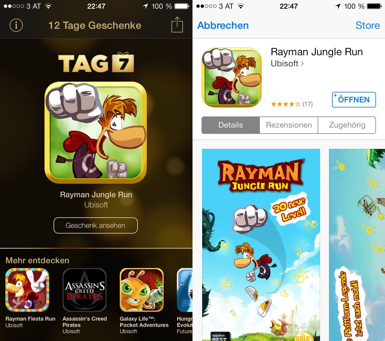 12 Tage Geschenke 2014
 12 Tage Geschenke Tag 07 – Rayman Jungle Run