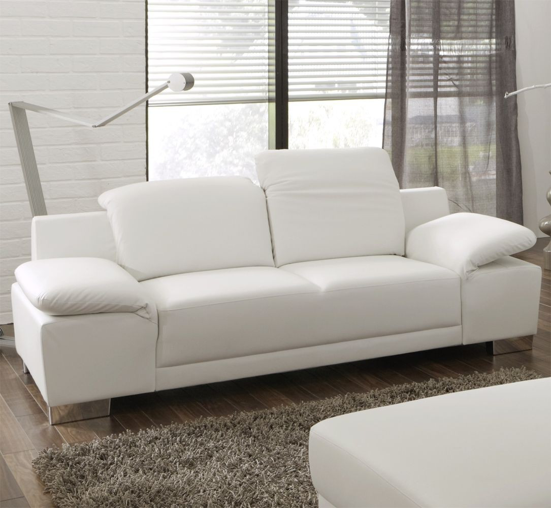 2 Sitzer Sofa
 2 Sitzer Sofa Lupo in Weiß aus Kunstleder