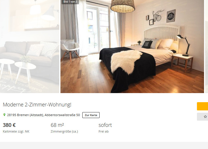 2 Zimmer Wohnung Bremen
 wohnungsbetrug Moderne 2 Zimmer Wohnung