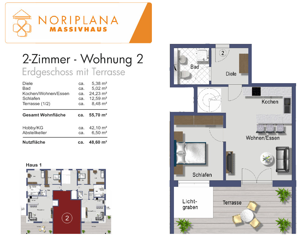 2 Zimmer Wohnung
 2 Zimmer Wohnungen