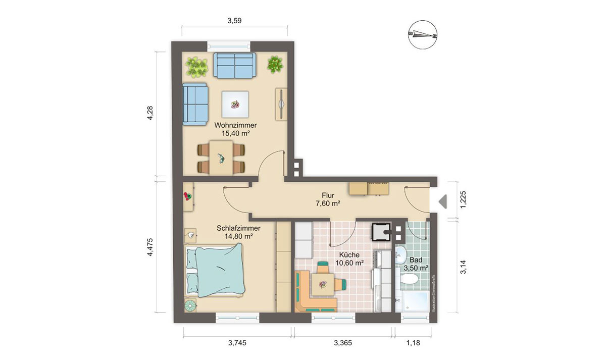 2 Zimmer Wohnung
 2 Zimmer Wohnungen WoGe Bremerhaven – Mehr als ein Dach