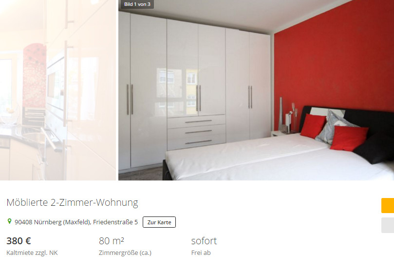 2 Zimmer Wohnung Nürnberg
 wohnungsbetrug Möblierte 2 Zimmer Wohnung