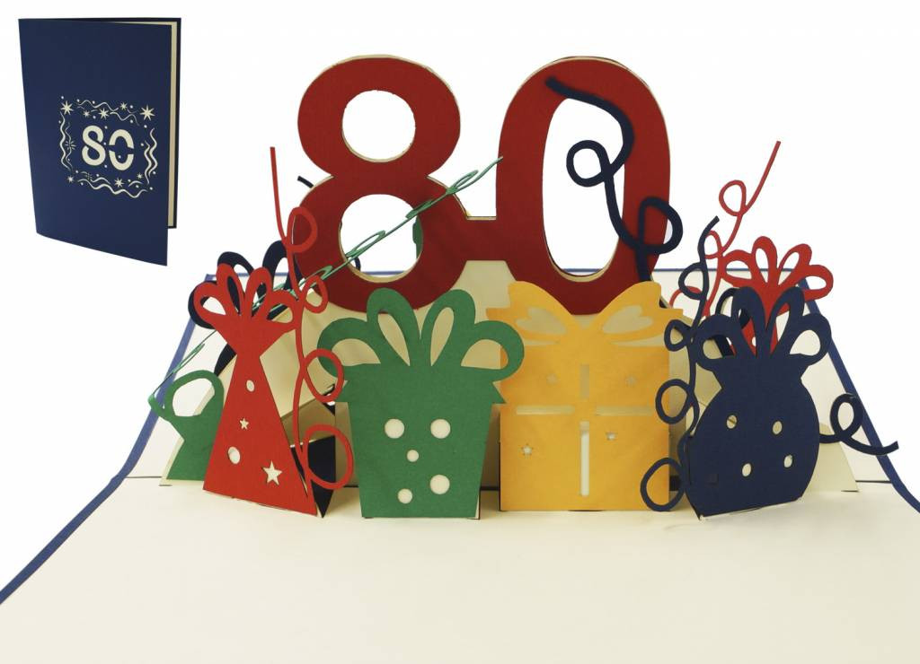 3D Geburtstagskarten
 Pop Up Geburtstags Glückwunschkarte zum 80 Geburtstag