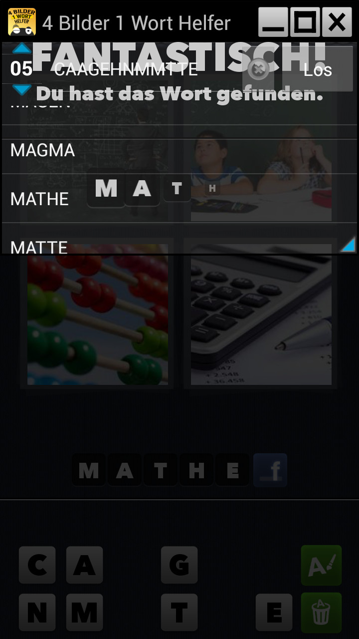 4 Bilder 1 Wort Lösung Android Tabelle
 4 BILDER 1 WORT CHEATS HELFER Amazon Apps für Android