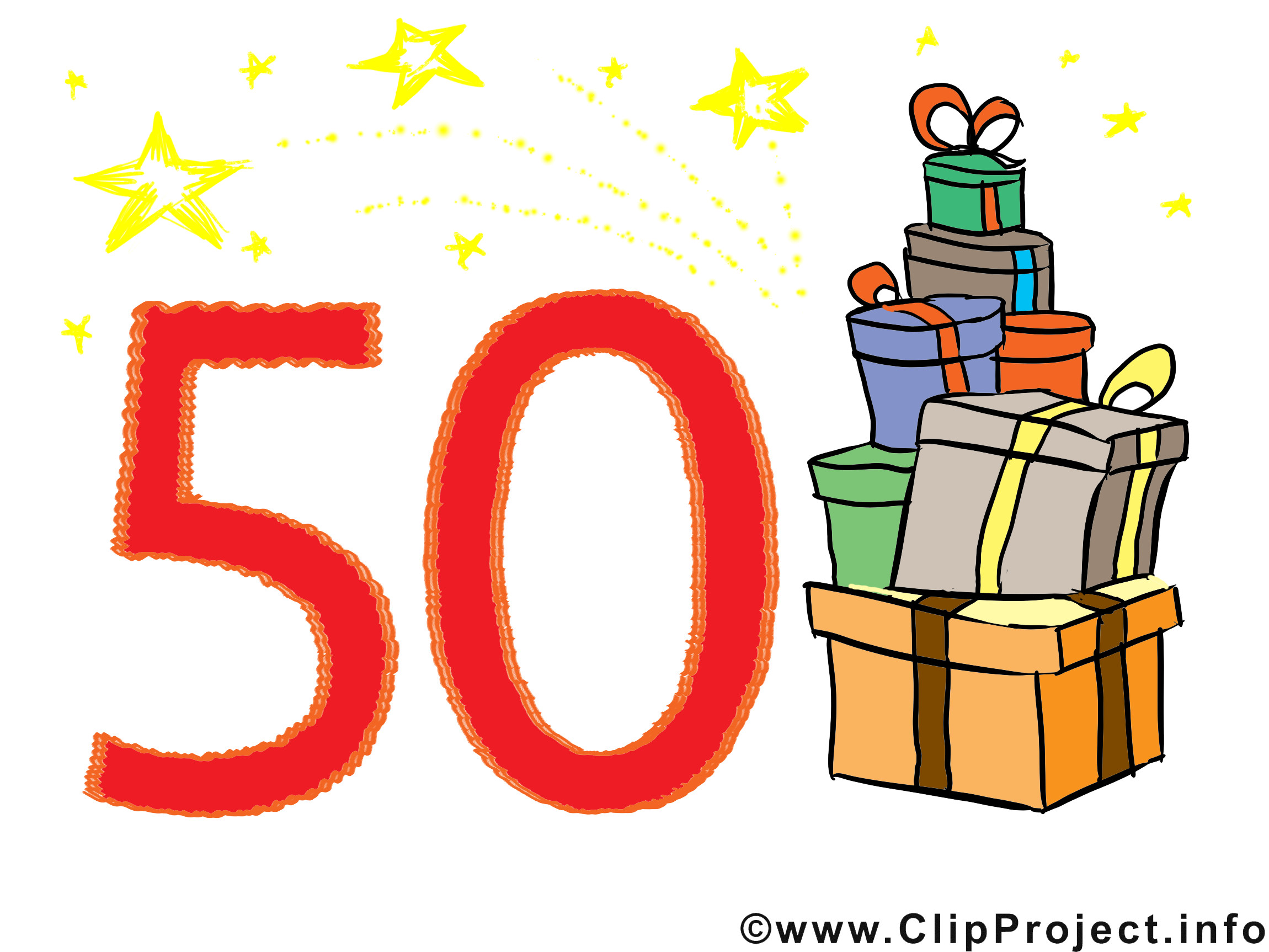 50 Geburtstagswünsche
 Geburtstagswünsche zum 50 Clipart Bild Glückwunschkarte