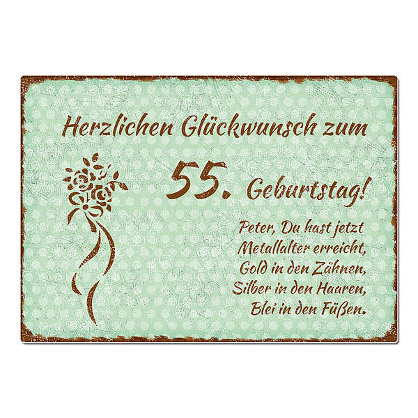 55 Jahre Hochzeit
 Geschenk zum 55 Geburtstag Schild A4 line