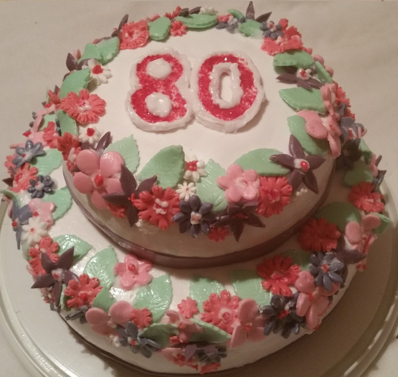 80 Geburtstag Blumen
 Torte mit Blumen zum 80 ten Geburtstag