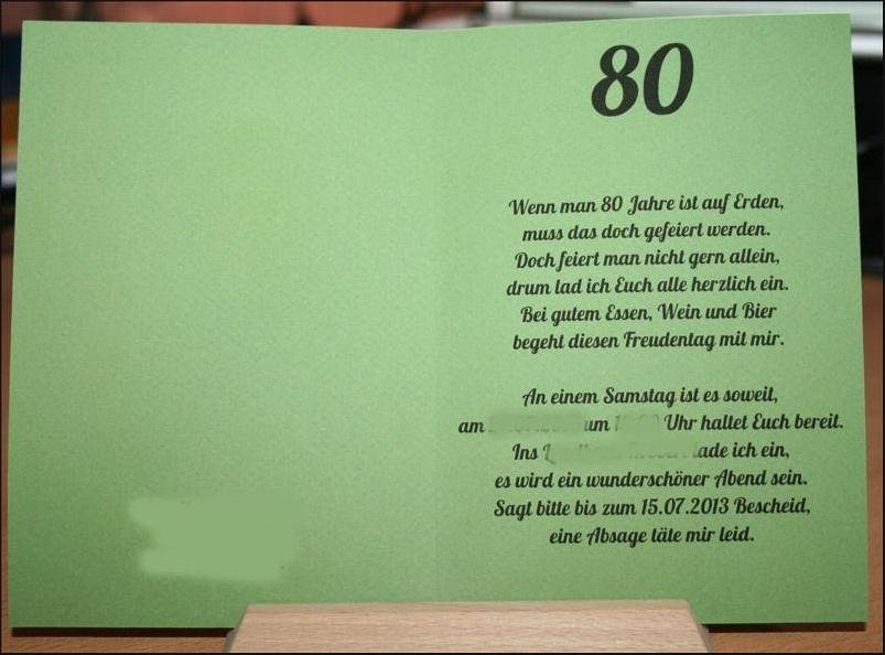 80. Geburtstag Zitate
 Zitate 80 Geburtstag Einladung