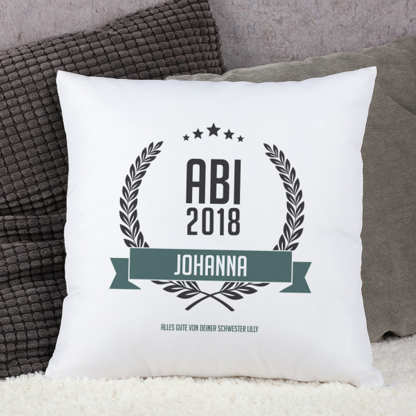 Abi 2018 Geschenke
 Ehrendes Abi Geschenk das Kissen zum Abitur mit Name und