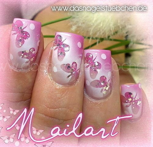 Airbrush Nageldesign
 Airbrushed Nails Nageldesign Nailart Schmetterlinge