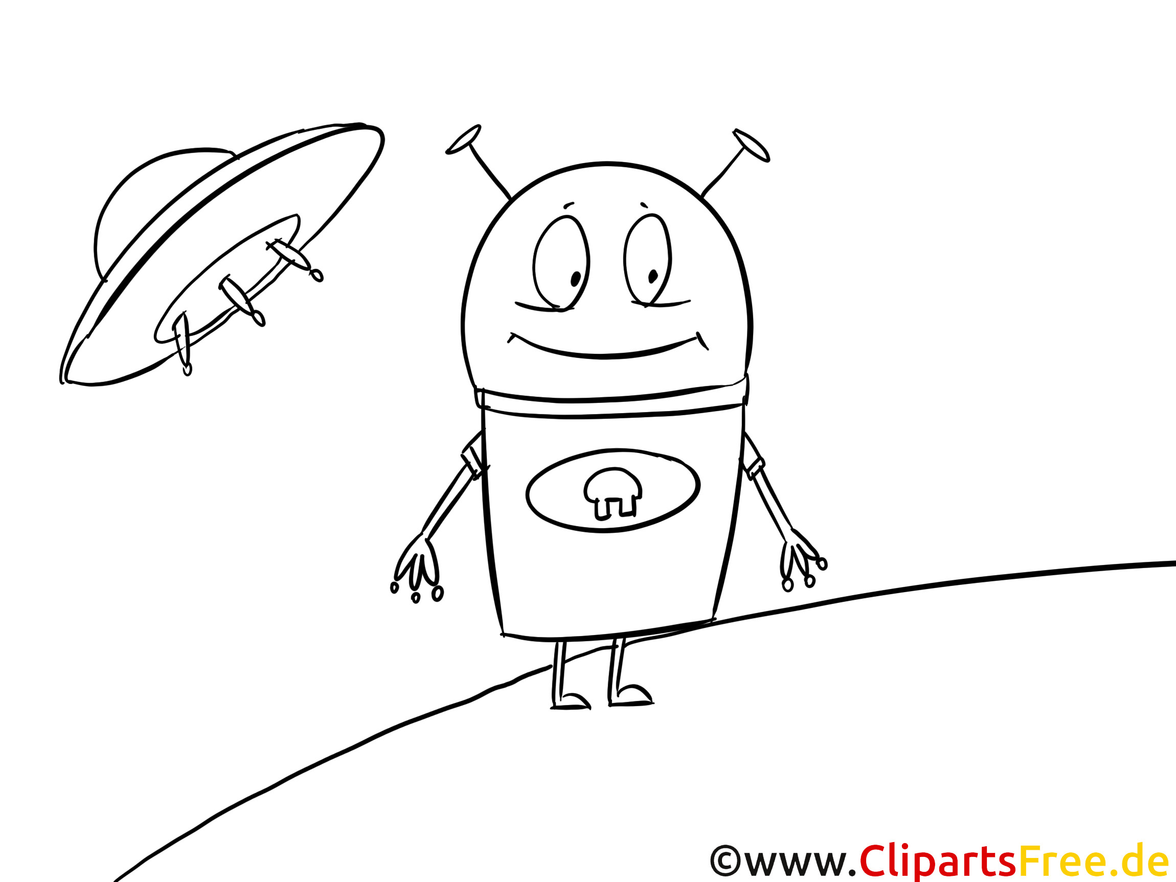 Alien Ausmalbilder
 Cartoon Alien Bild zum Ausmalen