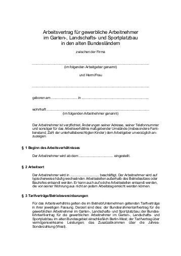 Arbeitsvertrag Für Gewerbliche Arbeitnehmer Im Handwerk
 ARBEITSVERTRAG Friseur Innung