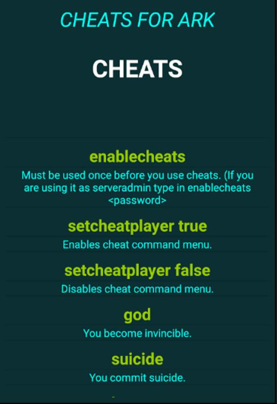 Ark Frisuren Cheat
 Cheats Ark Survival Evolved APK Baixar Grátis