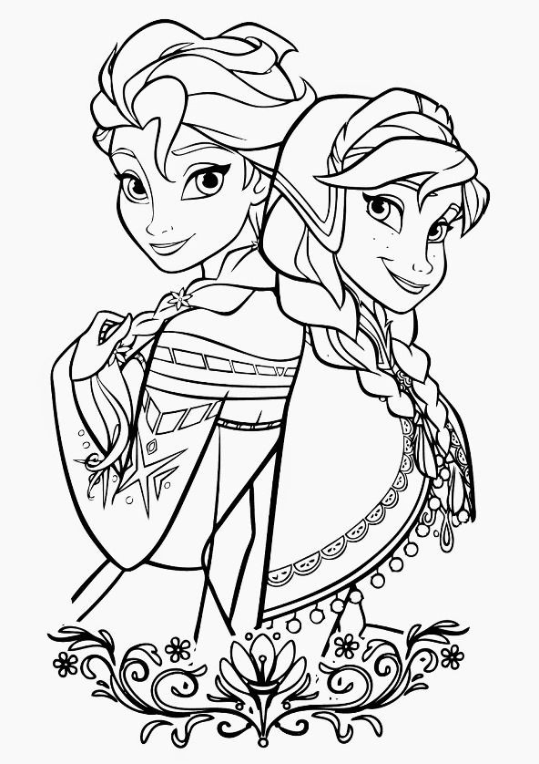 Ausmalbilder Disney Frozen
 Anna und Elsa Frozen Ausmalbilder 01