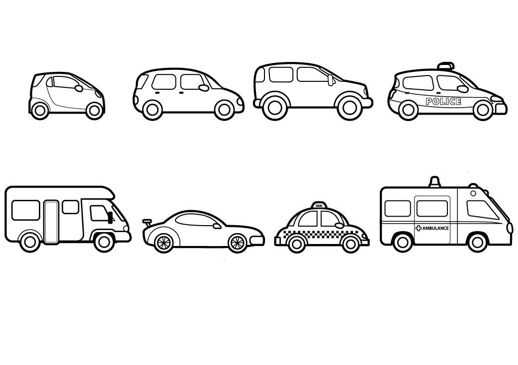 Ausmalbilder Fahrzeuge
 Kostenlose Malvorlage Transportmittel Fahrzeuge zum