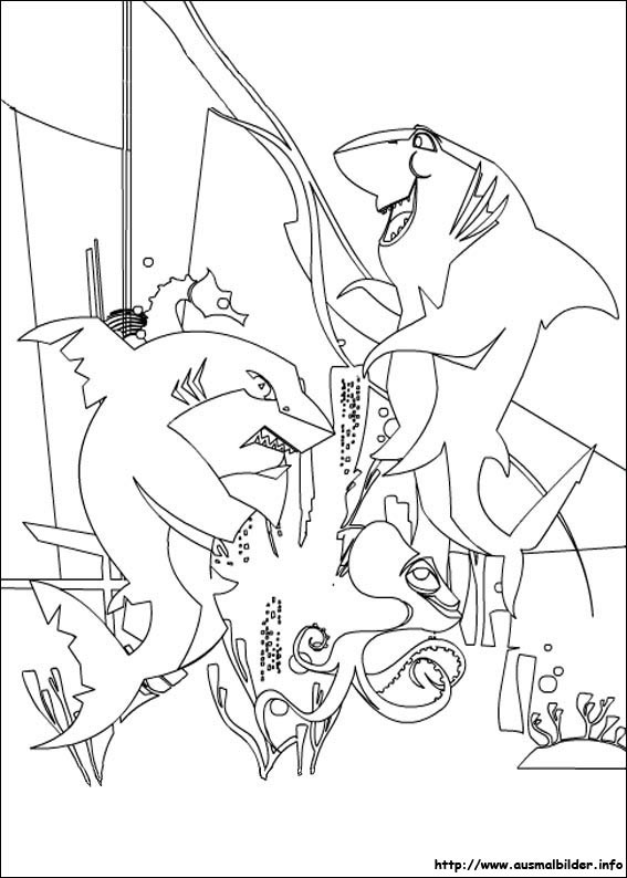 Ausmalbilder Haie
 Große Haie Kleine Fische malvorlagen