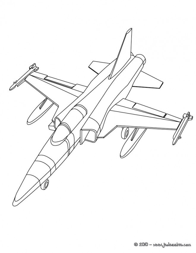 Ausmalbilder Kampfhubschrauber
 Coloriage Avion militaire en ligne dessin gratuit à imprimer