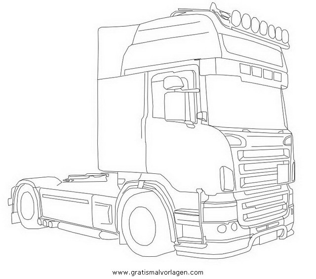 Ausmalbilder Lastwagen
 scania gratis Malvorlage in Lastwagen Transportmittel