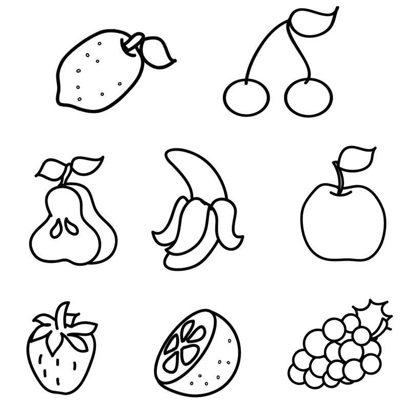 Ausmalbilder Obst Und Gemüse
 Kostenlose Malvorlage Obst und Gemüse Obst zum Ausmalen