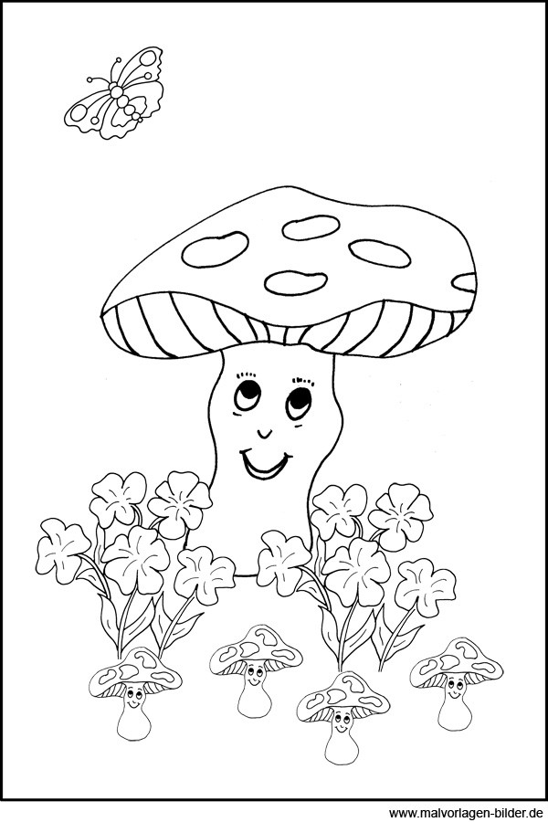 Ausmalbilder Pilze
 Pilze Malvorlagen zum Ausdrucken und Ausmalen