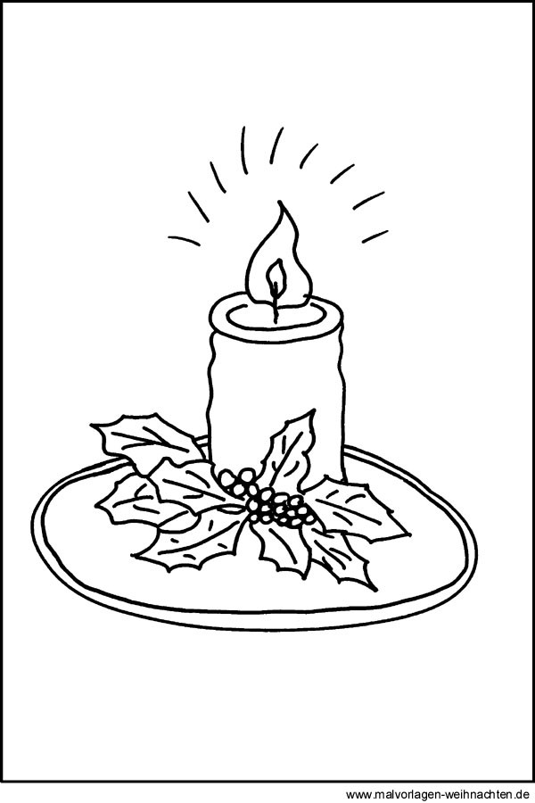 Ausmalbilder Weihnachten Kerzen
 Malvorlage Kerze Kostenloses Kerzenmotiv zum Ausdrucken