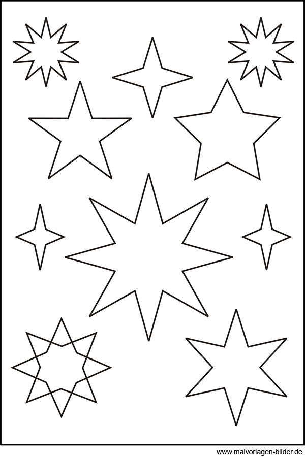 Ausmalbilder Weihnachten Sterne
 Sternenvorlage zum Ausdrucken und Ausschneiden