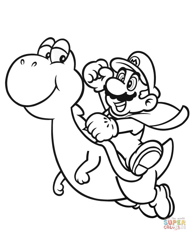 Ausmalbilder Yoshi
 Ausmalbild Mario mit Yoshi