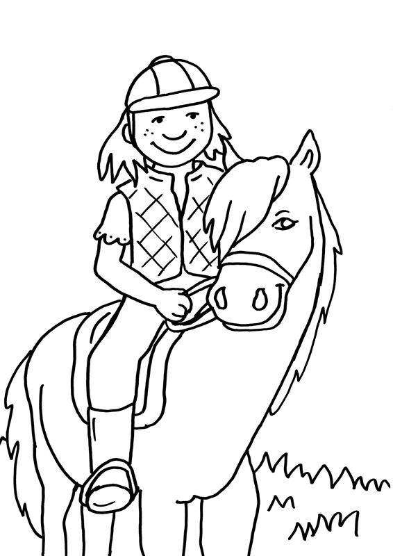 Ausmalbilder Zum Ausdrucken Pferde
 Kostenlose Malvorlage Pferde Kleine Reiterin zum Ausmalen