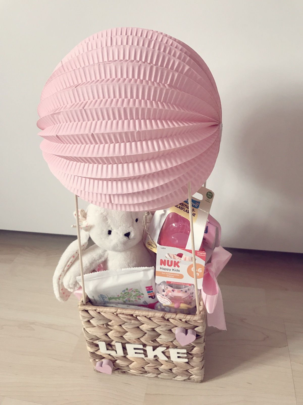 Baby Geschenke Ideen
 Geschenk zur Geburt heißluftballon baby geschenk mädchen