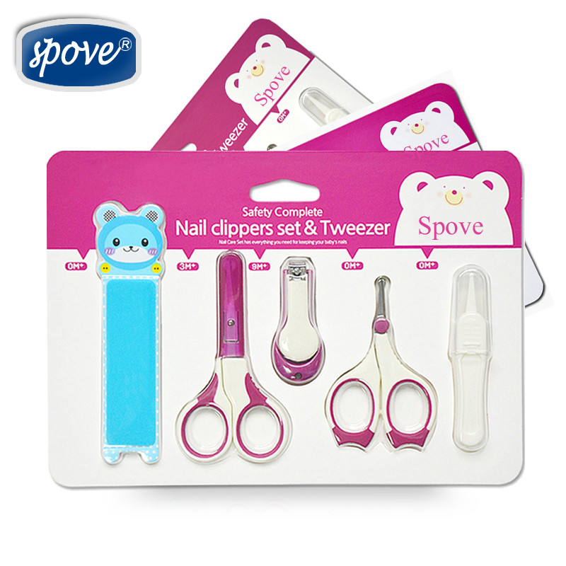 Baby Maniküre Set
 Spove 5pcs Set Baby Safety Nail Clipper Set Grooming Care