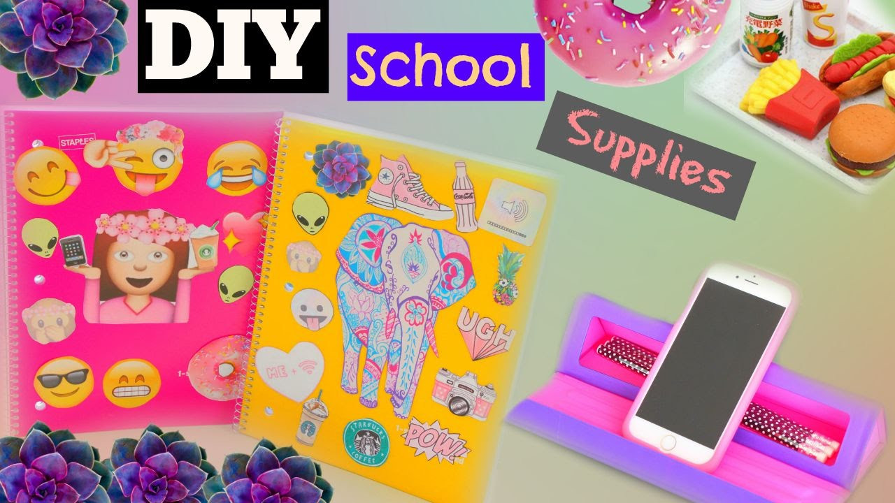 Back To School Diy Tumblr
 DIY Back To School Supplies 2015 Tumblr Notebooks