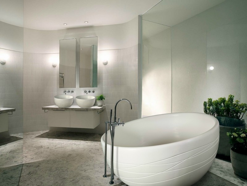 Badezimmer Gestaltungsideen
 Freistehende Badewanne im Bad 50 Gestaltungsideen