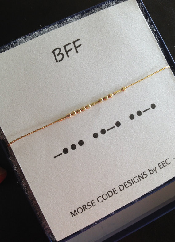 Bedeutung Diy
 BFF Morse Code Necklace in Sterling Silver or 14k Gold