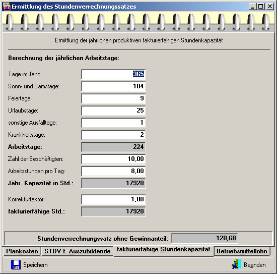 Berechnung Stundenverrechnungssatz Handwerk
 Stundenverrechnung