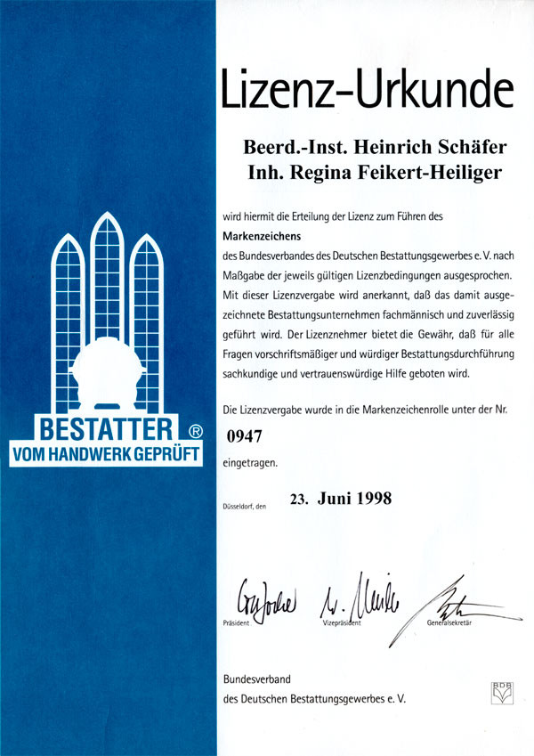 qualitaet Bestatter Handwerk
Qualität Unser Unternehmen