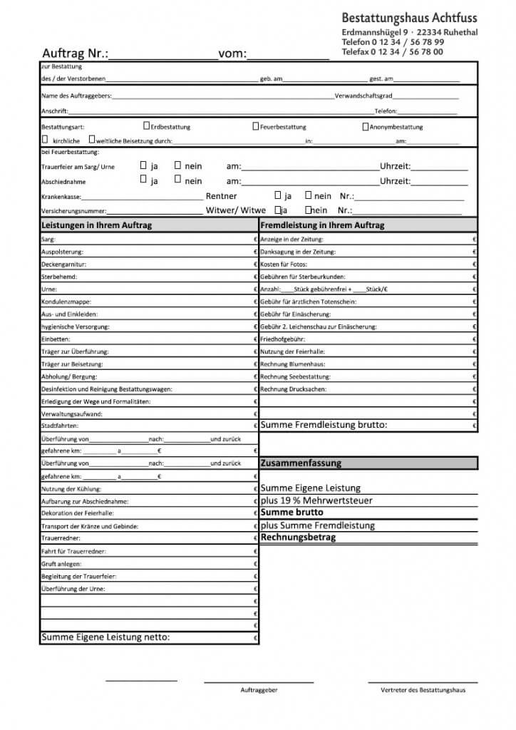 formular arbeitsauftrag Bestatter Handwerk
Formular Arbeitsauftrag Auftragsformulare mit Durchschlag