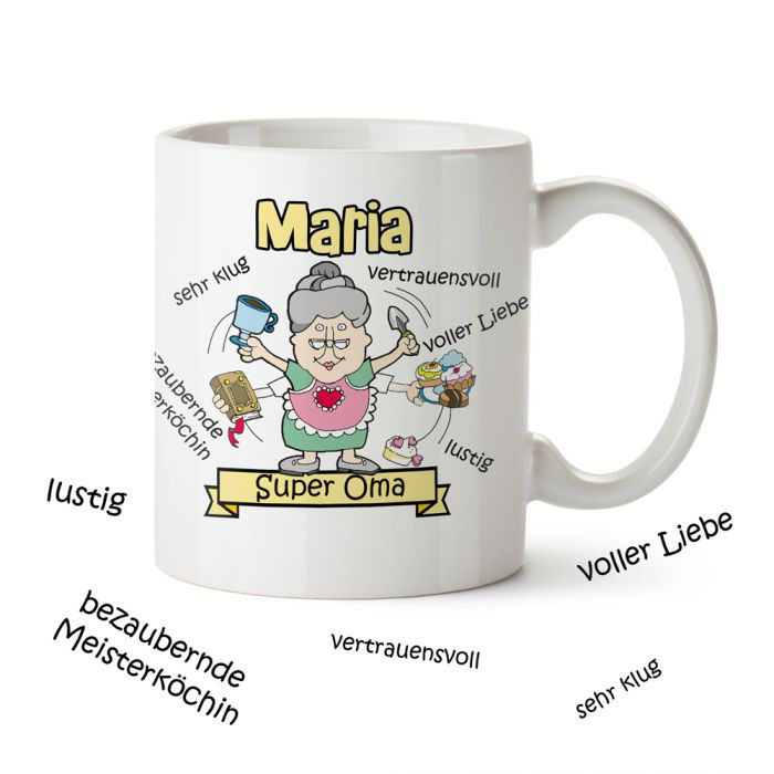 Beste Oma Geschenke
 Personalisierte Tasse Super Oma tolles Geschenk für Oma