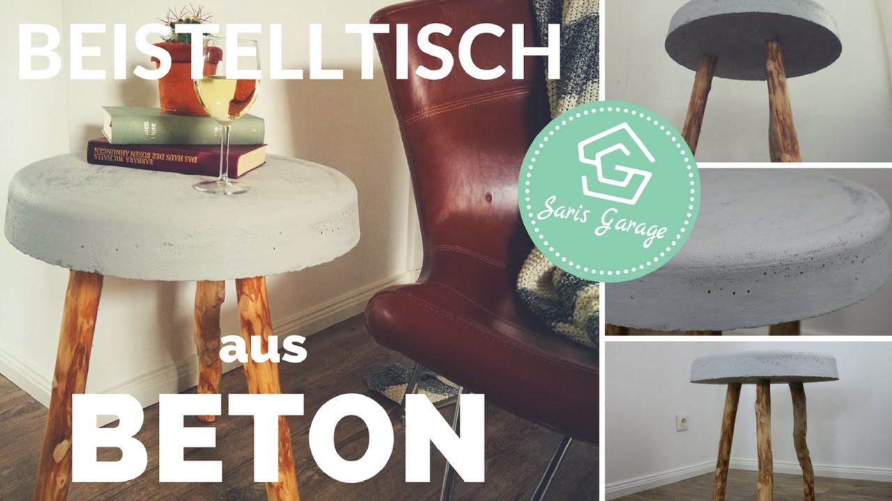 Betontisch Diy
 Betontisch selber bauen Beistelltisch DIY