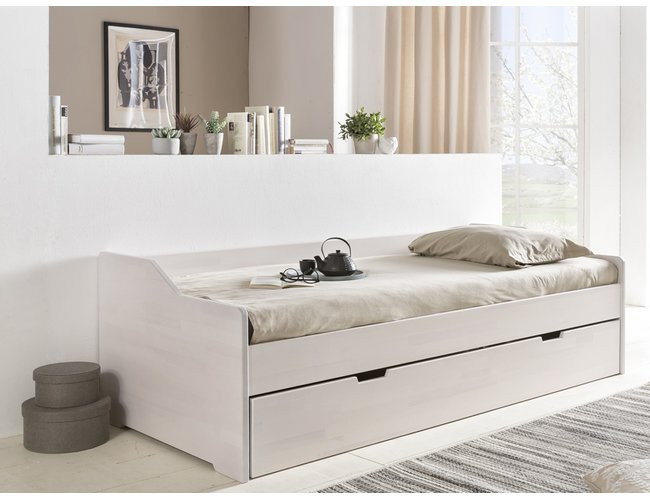 Bett Mit Gästebett
 Bett Gästebett Kernbuche massiv mit Auszugfunktion 481 80