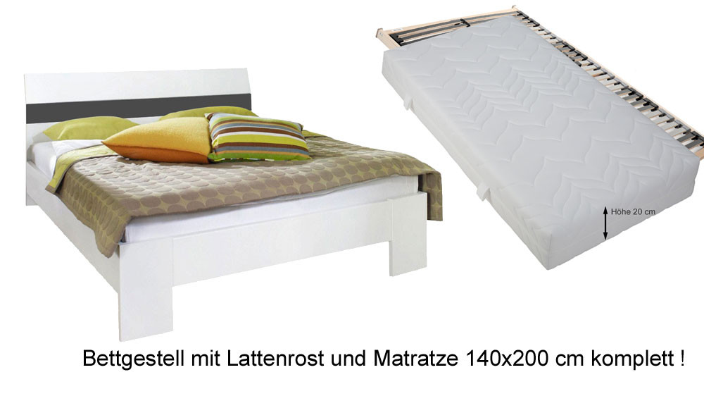 Bettgestell 1 80x2 00
 Bett 140x200 cm komplett mit Bettinhalt