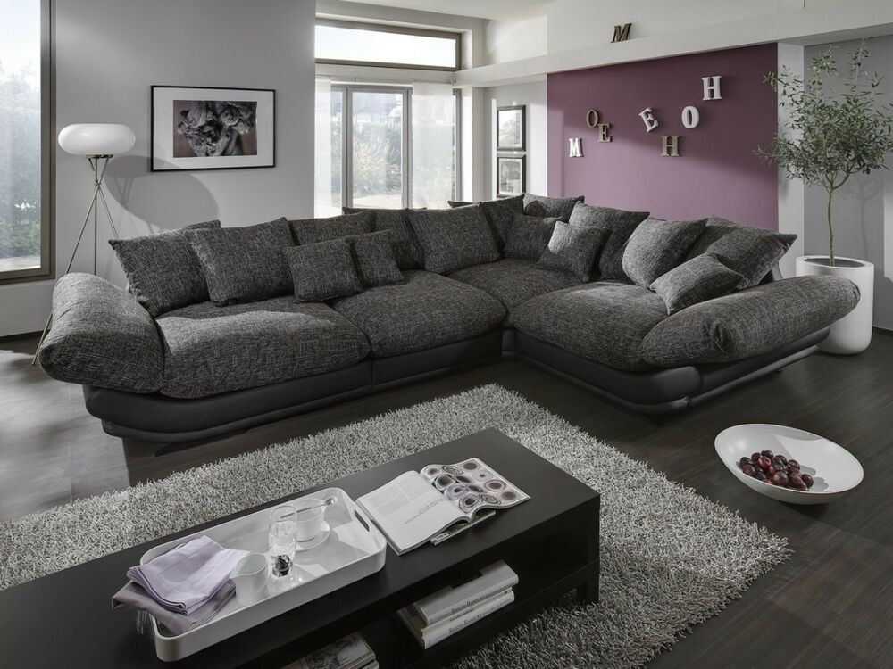 Big Sofa Leder
 Designer Sofa ROSE Luxus Megasofa Big Sofa Leder Stoff