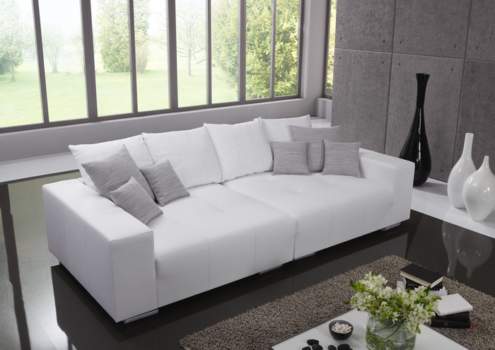 Big Sofa Leder
 Big Leder Sofa Federkern freie Farbwahl italienisches