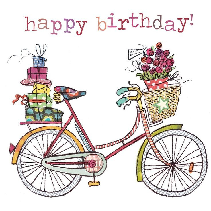 Biker Geburtstagsbilder
 Illustrazione bicycle happy birthday