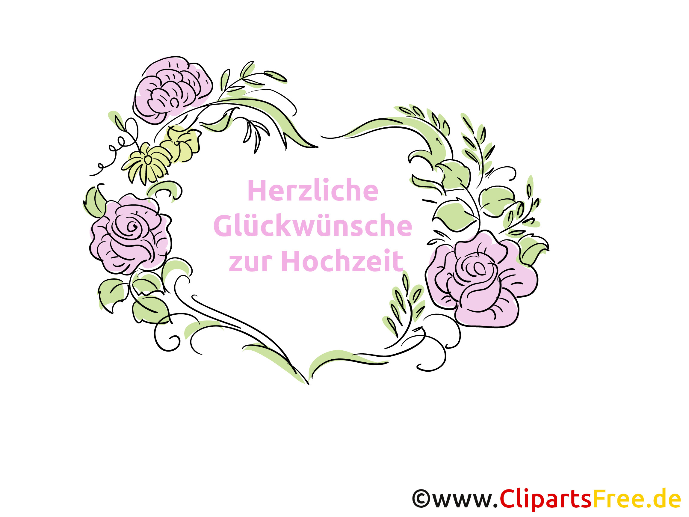 Bilder Zur Hochzeit
 Herzliche Glückwünsche zur Hochzeit Clipart Bild kostenlos