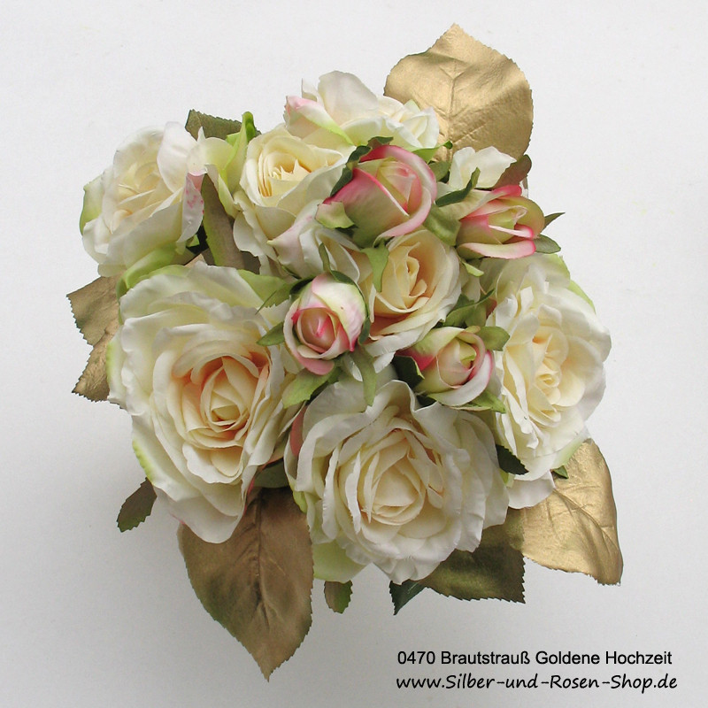 Brautstrauß Online
 Brautstrauß Goldene Hochzeit aus Seidenblumen online bestellen