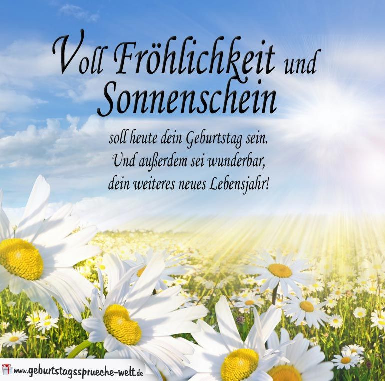 Christliche Zitate Zum Geburtstag
 Spruch zum Geburtstag Voll Fröhlichkeit und Sonnenschein