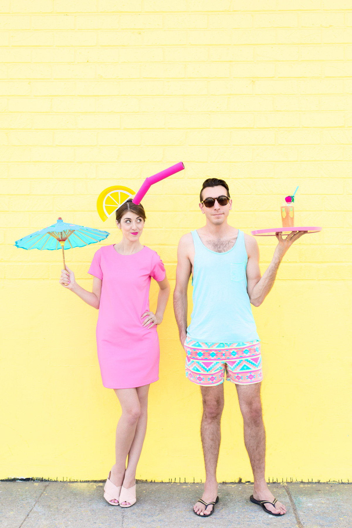 Costume Diy
 DIY Tropical Drink Pool Boy Couples Costume Studio DIY