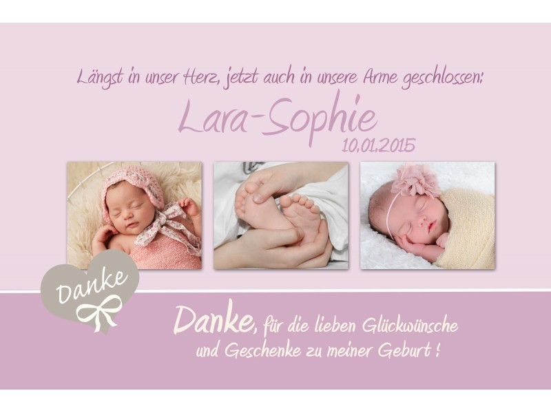 Danksagung Geschenke Geburt Text
 Danksagung Geburt Geburtskarte 10x15 cm lila