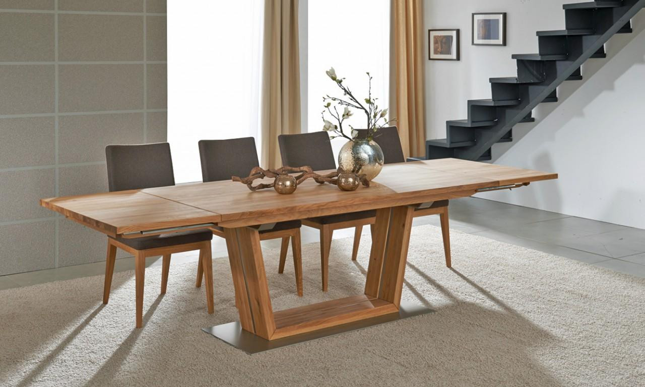 Designer Tisch
 Esstisch LENA Design Tisch schräges Gestell Wildeiche