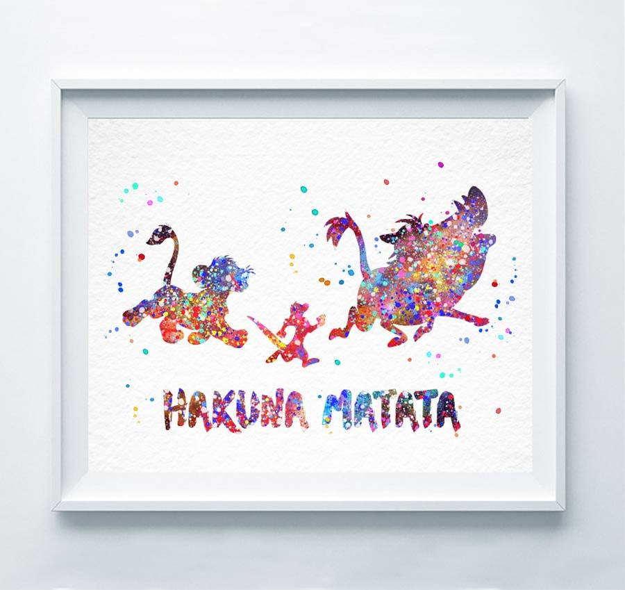 Disney Geschenke
 Hakuna Matata Watercolor Print The Lion King Simba Timon Pumba